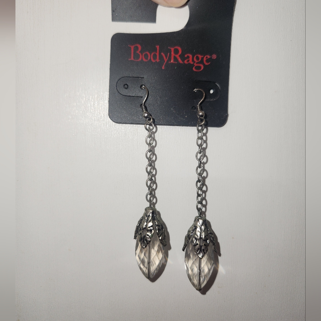 Silver Crystal Dangle Earrings
